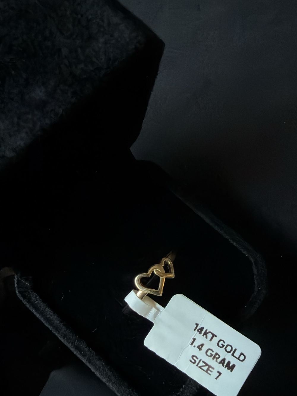 14K yellow gold double heart ring
